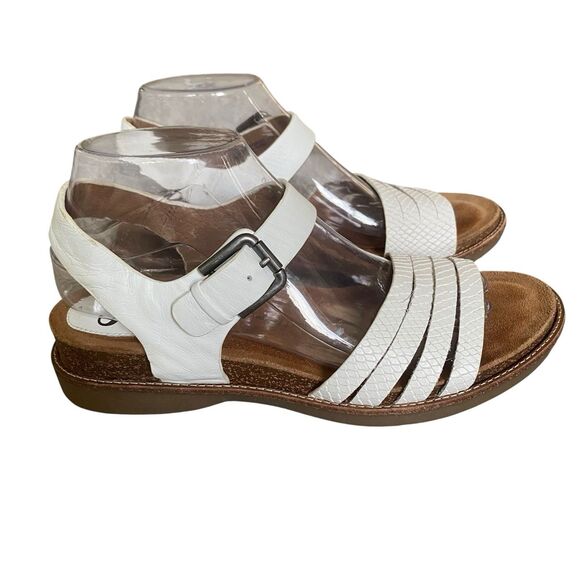 Sofft Slingback Comfort Sandals 8.5 White Leather Cork Footbed Brinda Summery - Picture 2 of 8